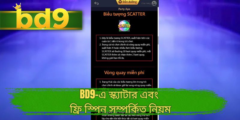  BD9-এ স্ক্যাটার এবং ফ্রি স্পিন সম্পর্কিত নিয়ম